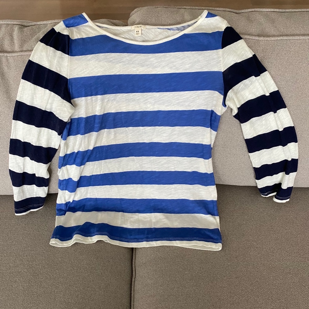 J Crew Nautical 3/4 Sleeve T-shirt size XS